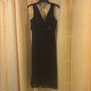 Danny & Nicole Elegant Black Midi Dress